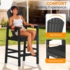 image:imageVINGLI Tall Adirondack Chairs Set of 2 AllWeather Plastic Adirondack Chair with Cup Holders HeavyDuty HDPE Outdoor Bar Stools for Patio Balcony Pool Backyard Black 2 PCSBlack