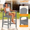 image:imageVINGLI Tall Adirondack Chairs Set of 2 AllWeather Plastic Adirondack Chair with Cup Holders HeavyDuty HDPE Outdoor Bar Stools for Patio Balcony Pool Backyard Black 2 PCSGrey