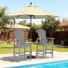 image:imageVINGLI Tall Adirondack Chairs Set of 2 AllWeather Plastic Adirondack Chair with Cup Holders HeavyDuty HDPE Outdoor Bar Stools for Patio Balcony Pool Backyard Black 2 PCSGrey