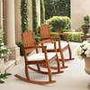 image:imageVINGLI Wooden Rocking Chair with CushionOutdoor Indoor Rocking Chair Supports Up to 450 lbsChair with Comfortable Backrest for Patio Porch Balcony 1 TeakTeak