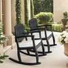 image:imageVINGLI Wooden Rocking Chair with CushionOutdoor Indoor Rocking Chair Supports Up to 450 lbsChair with Comfortable Backrest for Patio Porch Balcony 1 TeakBlack