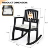 image:imageVINGLI Wooden Rocking Chair with CushionOutdoor Indoor Rocking Chair Supports Up to 450 lbsChair with Comfortable Backrest for Patio Porch Balcony 1 TeakBlack