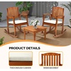 image:imageVINGLI Wooden Rocking Chair with CushionOutdoor Indoor Rocking Chair Supports Up to 450 lbsChair with Comfortable Backrest for Patio Porch Balcony 1 TeakTeak