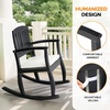 image:imageVINGLI Wooden Rocking Chair with CushionOutdoor Indoor Rocking Chair Supports Up to 450 lbsChair with Comfortable Backrest for Patio Porch Balcony 1 TeakBlack