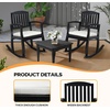 image:imageVINGLI Wooden Rocking Chair with CushionOutdoor Indoor Rocking Chair Supports Up to 450 lbsChair with Comfortable Backrest for Patio Porch Balcony 1 TeakBlack