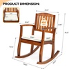 image:imageVINGLI Wooden Rocking Chair with CushionOutdoor Indoor Rocking Chair Supports Up to 450 lbsChair with Comfortable Backrest for Patio Porch Balcony 1 TeakTeak