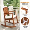 image:imageVINGLI Wooden Rocking Chair with CushionOutdoor Indoor Rocking Chair Supports Up to 450 lbsChair with Comfortable Backrest for Patio Porch Balcony 1 TeakTeak