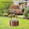 image:imageVINGLI Wooden Wishing Well Outdoor Planters Well Covers for Yard with 4 Reinforced Rods Height Adjustable Hanging Bucket Rustic Flower Pot Decor for Outside Patio GardenCarbonized 25 WidthCarbonized