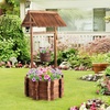 image:imageVINGLI Wooden Wishing Well Outdoor Planters Well Covers for Yard with 4 Reinforced Rods Height Adjustable Hanging Bucket Rustic Flower Pot Decor for Outside Patio GardenCarbonized 25 WidthCarbonized