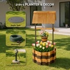 image:imageVINGLI Wooden Wishing Well Outdoor Planters Well Covers for Yard with 4 Reinforced Rods Height Adjustable Hanging Bucket Rustic Flower Pot Decor for Outside Patio GardenCarbonized 25 WidthTwotone