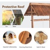 image:imageVINGLI Wooden Wishing Well Outdoor Planters Well Covers for Yard with 4 Reinforced Rods Height Adjustable Hanging Bucket Rustic Flower Pot Decor for Outside Patio GardenCarbonized 25 WidthCarbonized