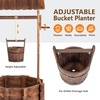 image:imageVINGLI Wooden Wishing Well Outdoor Planters Well Covers for Yard with 4 Reinforced Rods Height Adjustable Hanging Bucket Rustic Flower Pot Decor for Outside Patio GardenCarbonized 25 WidthCarbonized