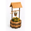 image:imageVINGLI Wooden Wishing Well Outdoor Planters Well Covers for Yard with 4 Reinforced Rods Height Adjustable Hanging Bucket Rustic Flower Pot Decor for Outside Patio GardenCarbonized 25 WidthTwotone