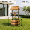 image:imageVINGLI Wooden Wishing Well Outdoor Planters Well Covers for Yard with 4 Reinforced Rods Height Adjustable Hanging Bucket Rustic Flower Pot Decor for Outside Patio GardenCarbonized 25 WidthTwotone