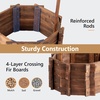 image:imageVINGLI Wooden Wishing Well Outdoor Planters Well Covers for Yard with 4 Reinforced Rods Height Adjustable Hanging Bucket Rustic Flower Pot Decor for Outside Patio GardenCarbonized 25 WidthCarbonized