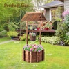 image:imageVINGLI Wooden Wishing Well Outdoor Planters Well Covers for Yard with 4 Reinforced Rods Height Adjustable Hanging Bucket Rustic Flower Pot Decor for Outside Patio GardenCarbonized 25 WidthCarbonized