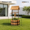 image:imageVINGLI Wooden Wishing Well Outdoor Planters Well Covers for Yard with 4 Reinforced Rods Height Adjustable Hanging Bucket Rustic Flower Pot Decor for Outside Patio GardenCarbonized 25 WidthTwotone
