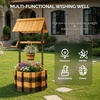 image:imageVINGLI Wooden Wishing Well Outdoor Planters Well Covers for Yard with 4 Reinforced Rods Height Adjustable Hanging Bucket Rustic Flower Pot Decor for Outside Patio GardenCarbonized 25 WidthTwotone
