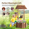 image:imageVINGLI Wooden Wishing Well Outdoor Planters Well Covers for Yard with 4 Reinforced Rods Height Adjustable Hanging Bucket Rustic Flower Pot Decor for Outside Patio GardenCarbonized 25 WidthCarbonized