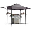 image:imageVINGLI 12x33FT Pop Up Grill Gazebo BBQ Gazebo with Awnings Outdoor Grill Canopy BBQ Canopy with 2 Side Shelves Adjustable Height Grilling Pergola for Patio Garden Grey