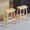 image:imageVINGLI 24 Inch Solid Wood Saddle Barstool Bar Stools Set of 2 Kitchen Counter Seat with Footrests Counter Height Saddle Barstool for Living Room Dining Room Counter amp Outdoor Events BurlywoodBurlywood