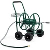 image:imageVINGLI 300FT 58in Garden Hose Reel Cart 4Wheel Portable Residential Hose Reel Cart Hose Guide System with Storage Basket Rust Resistant for Family Yard Garden and Farm BlackGreen