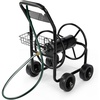 image:imageVINGLI 300FT 58in Garden Hose Reel Cart 4Wheel Portable Residential Hose Reel Cart Hose Guide System with Storage Basket Rust Resistant for Family Yard Garden and Farm BlackBlack