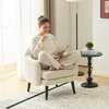 image:imageVINGLI 303 Wide Modern Barrel Accent Armchair with Track Armrest Solid Wooden Legs Comfy Upholstered Club Chair Round Single Home Sofa for Living Room Bedroom Reading Room Corduroy GreyBeige