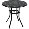 image:imageVINGLI 32 Inch Outdoor Patio Table with Umbrella Hole Cast Aluminum Round Patio Dining Table Bistro Table for Backyard Garden Patio Porch BronzeBlack