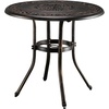 image:imageVINGLI 32 Inch Outdoor Patio Table with Umbrella Hole Cast Aluminum Round Patio Dining Table Bistro Table for Backyard Garden Patio Porch BronzeBronze