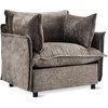 image:imageVINGLI 34 Width Oversized Accent Chairs Set of 2 Navy Sofa Reading Chair Upholstered Armchair Soft Chenille Fabric Living Room Chairs Sofa for Bedroom Home Office Play RoomTaupe