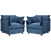 image:imageVINGLI 34 Width Oversized Accent Chairs Set of 2 Navy Sofa Reading Chair Upholstered Armchair Soft Chenille Fabric Living Room Chairs Sofa for Bedroom Home Office Play RoomNavy Blue