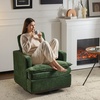 image:imageVINGLI 360 Swivel MidCentury Modern Accent Armchair with DoubleLayer Seat Cushions Comfy Single Square Sofa Upholstered Club Chair for Living RoomBedroom Reading Room Chenille Green