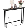 image:imageVINGLI 39 Console Table with Charging Station 59 Narrow Sofa Table Behind Couch Entryway Table with Power Outlet amp 49 Ft Extension Cord amp Adjustable Feet for Living Room Hallway OakBlack