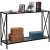 image:imageVINGLI 47 Entryway Table Narrow Console Table with 2Tier Sofa Table Behind Couch Farmhouse Entry Table for Entryway Hallway Living Room Office Grey
