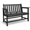 image:imageVINGLI 49in HDPE Outdoor Bench with Backrest and Armrests 2Person Weatherproof Patio Bench Heavy Duty 600 lbs Capacity Low Maintenance Garden Benches for Porch Backyard Poolside Park BlackBlack