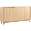 image:imageVINGLI 55 Fluted TV Stand for 65 Inch TV Entertainment Center with Storage Cabinets and 4 Doors Media TV Console Table for Living Room Bedroom Natural Oak