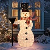 image:imageVINGLI 5FT Pop Up Lighted Snowman Christmas Decorations Outdoor Indoor Prelit 200 Warm White LED Snowman with Broom amp Stakes Collapsible Xmas Yard Lawn Garden Front Porch Patio Holiday DecorA plump and detachable broom snowman