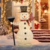 image:imageVINGLI 5FT Pop Up Lighted Snowman Christmas Decorations Outdoor Indoor Prelit 200 Warm White LED Snowman with Broom amp Stakes Collapsible Xmas Yard Lawn Garden Front Porch Patio Holiday DecorRetractable broom snowman