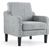 image:imageVINGLI Accent Chair for Living Room Chairs Reading Chair for Bedroom Chair Scooped Arm Chair Mid Century Modern Accent Chairs Upholstered Comfy Chair for Apartment Waiting Room 1 Texture Gray