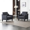 image:imageVINGLI Accent Chairs Set of 2 Dark Grey Upholstered Linen Accent Chair for Living Room Bedroom MidCentury Modern Arm Chair Comfy Reading Chair with Scooped Arms