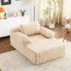 image:imageVINGLI Chaise Lounge Chair Indoor White Boneless Couch Oversized Reading Chair Upholstered Bubble Fleece Cloud Couch Sofa Recliner Bed Comfy Sleeper Couches for Living Room Movie Room BedroomLight Brown