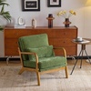 image:imageVINGLI Chenille MidCentury Modern Accent Chair Set of 2 Cute Reading Arm Chair with Cushion amp Lumbar Pillow amp Solid Wood Frame for Lounge Living Room Reading Room Bedroom EspressoOlivegreen