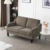 image:imageVINGLI Couches for Living Room Brown 71 Small Sofa Mid Century Modern Couches 3 Seater Comfy Couch Upholstered Soft Chenille Floor Couch for Bedroom Apartment OfficeLight Brown