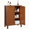 image:imageVINGLI Green Bathroom Storage Cabinet Free Standing Wooden Floor Cabinet with Doors amp Shelves Accent Sideboard Organizer for Kitchen Living Room 236 WBrown