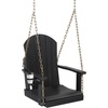 image:imageVINGLI Heavy Duty 880 LBS HDPE Porch Swing Outdoor with Rotatable Cup Holder 1Person Patio Hanging Swing with Adjustable Chains for Porch Yard Tree Garden TeakBlack