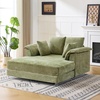 image:imageVINGLI Lounge Chair 56 Oversized Reading Chair Corduroy Chaise Sofa Recliner Bed Upholstered Comfy Sleeper Couch with Throw Pillows and Armrests for Living Room Movie Room BedroomLight Green