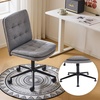 image:imageVINGLI Mid Back Armless Office Desk Chair with Wheelsno Wheels360Rocking Swivel Vanity Chair with Thickened CushionAdjustable Height Rolling for Reading Room Make up Linen Ginger YellowDark Grey