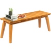 image:imageVINGLI Outdoor Wooden Bench 45 2Person Backless Dining Bench Weatherproof Outdoor Patio Bench for Porch Entryway Garden 1 GrayTeak