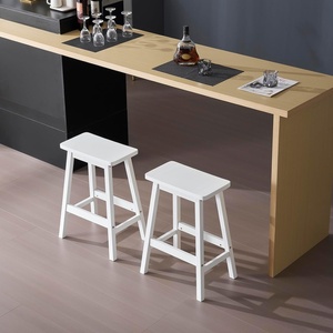 image:imageVINGLI 24 Inch Solid Wood Saddle Barstool Bar Stools Set of 2 Kitchen Counter Seat with Footrests Counter Height Saddle Barstool for Living Room Dining Room Counter amp Outdoor Events BurlywoodWhite